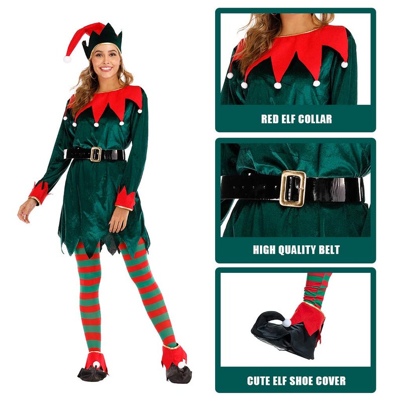 ReneeCho Women's Christmas Costume Elf Set, Medium - Image 4
